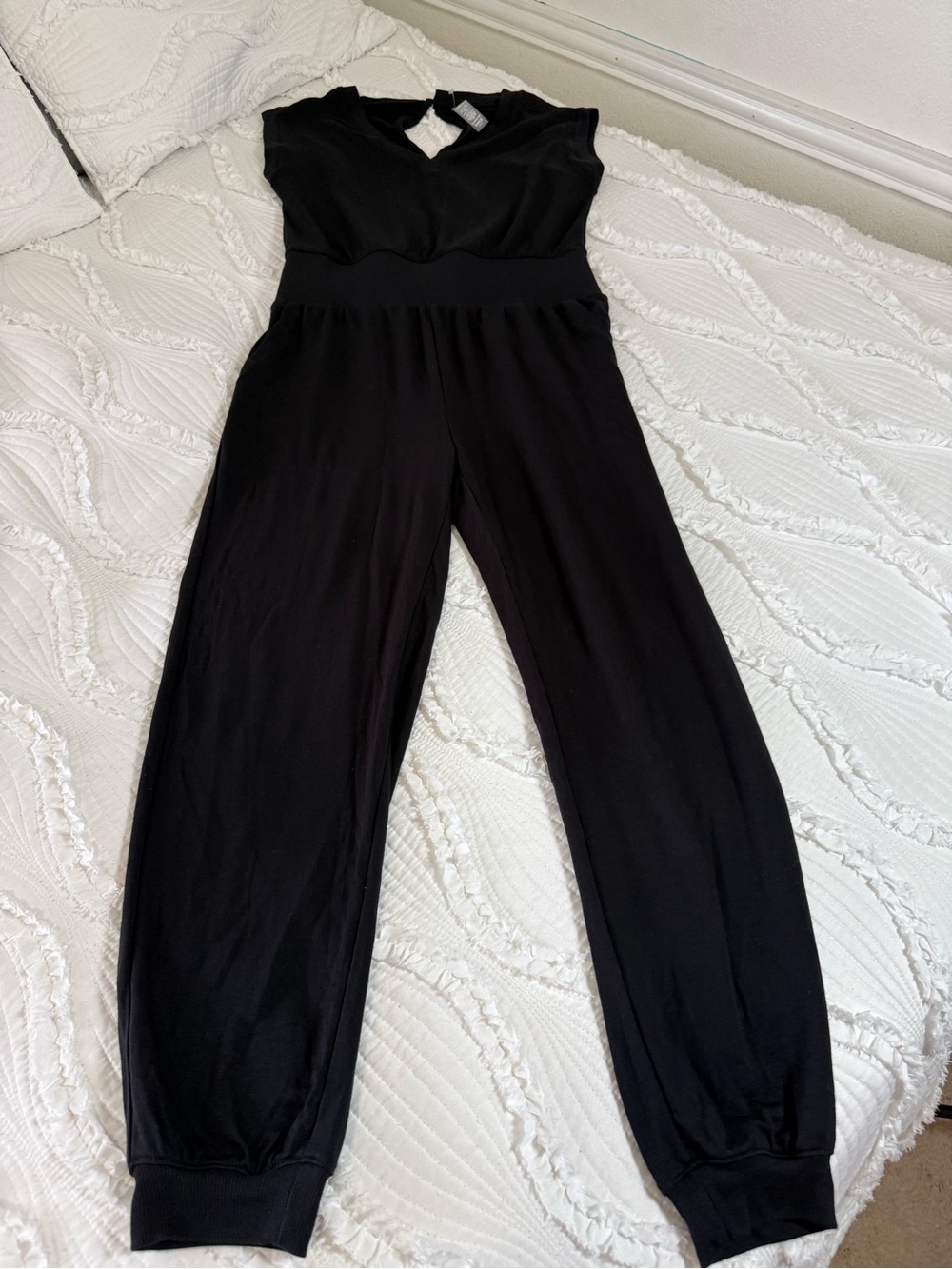Lou & Grey Black Sleeveless Jumpsuit with Cuffed Ankles